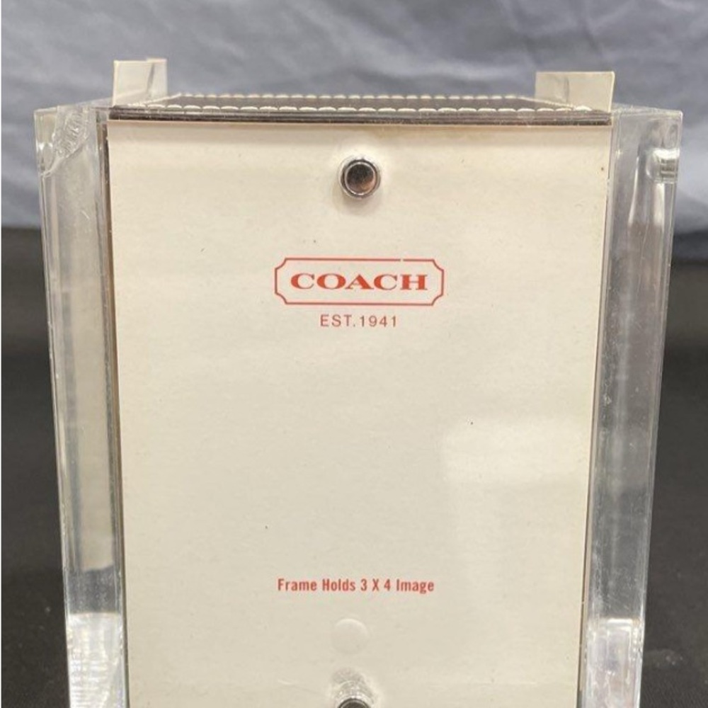 Coach Brown Leather and Clear Acrylic Frame